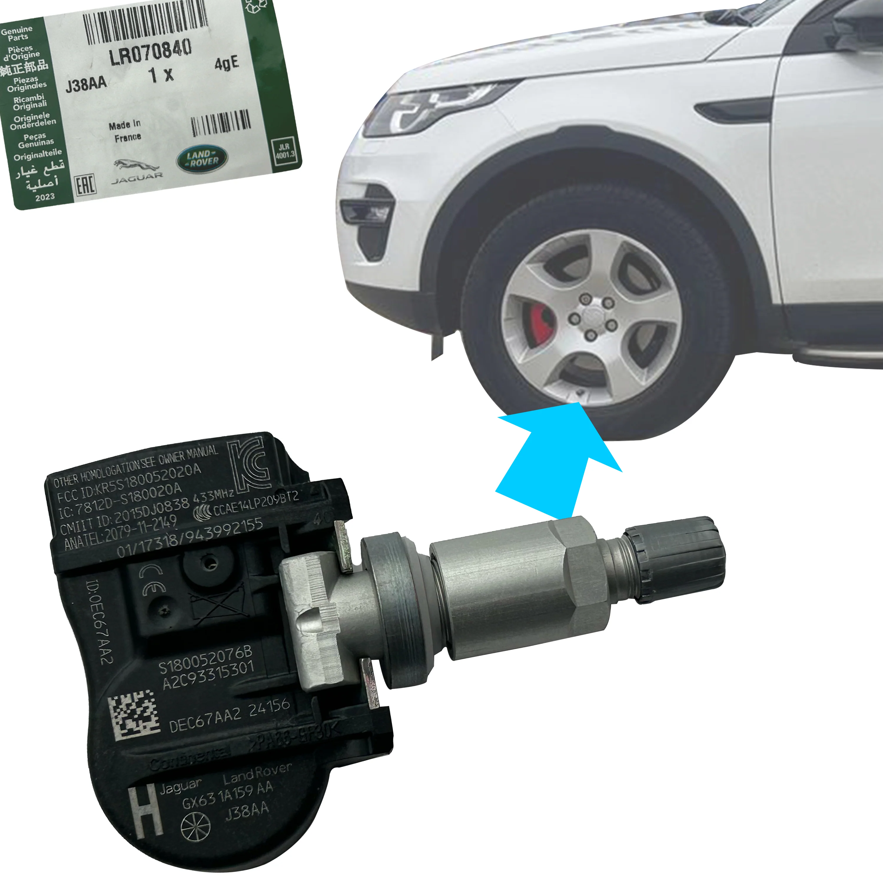 Genuine Tyre Pressure Monitoring System (TPMS) Sensor x1 for Land Rover Discovery 5 - Early type