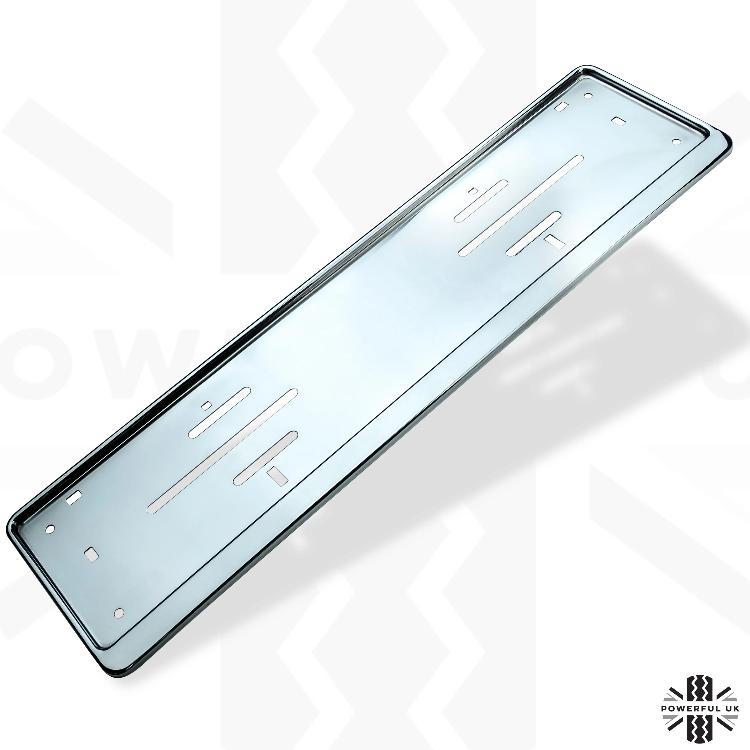 Universal Number Plate Surround - Polished Stainless Steel - Image 3