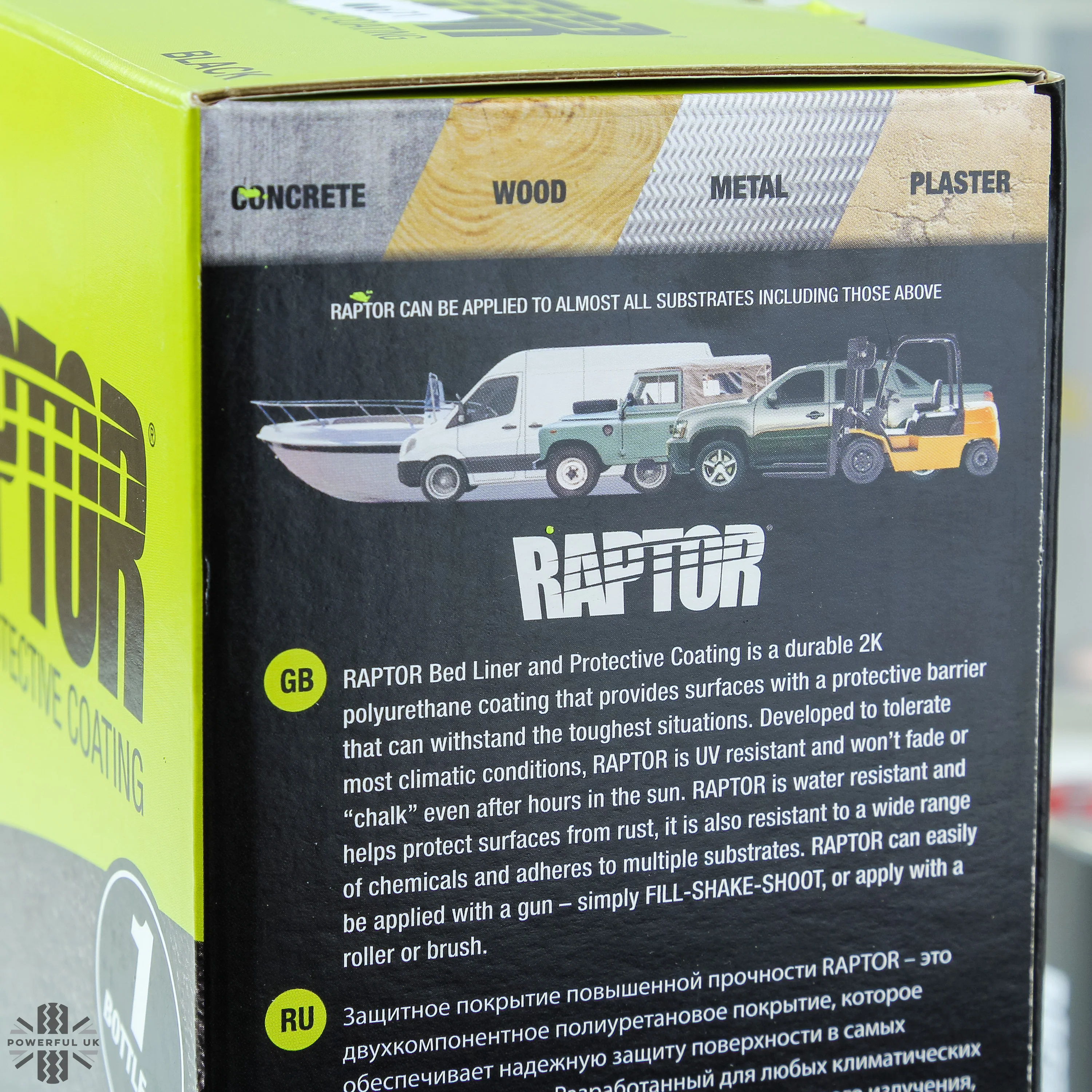 UPOL Raptor Paint 1 Litre (710ml liner + 240ml hardener) - Black - Image 4