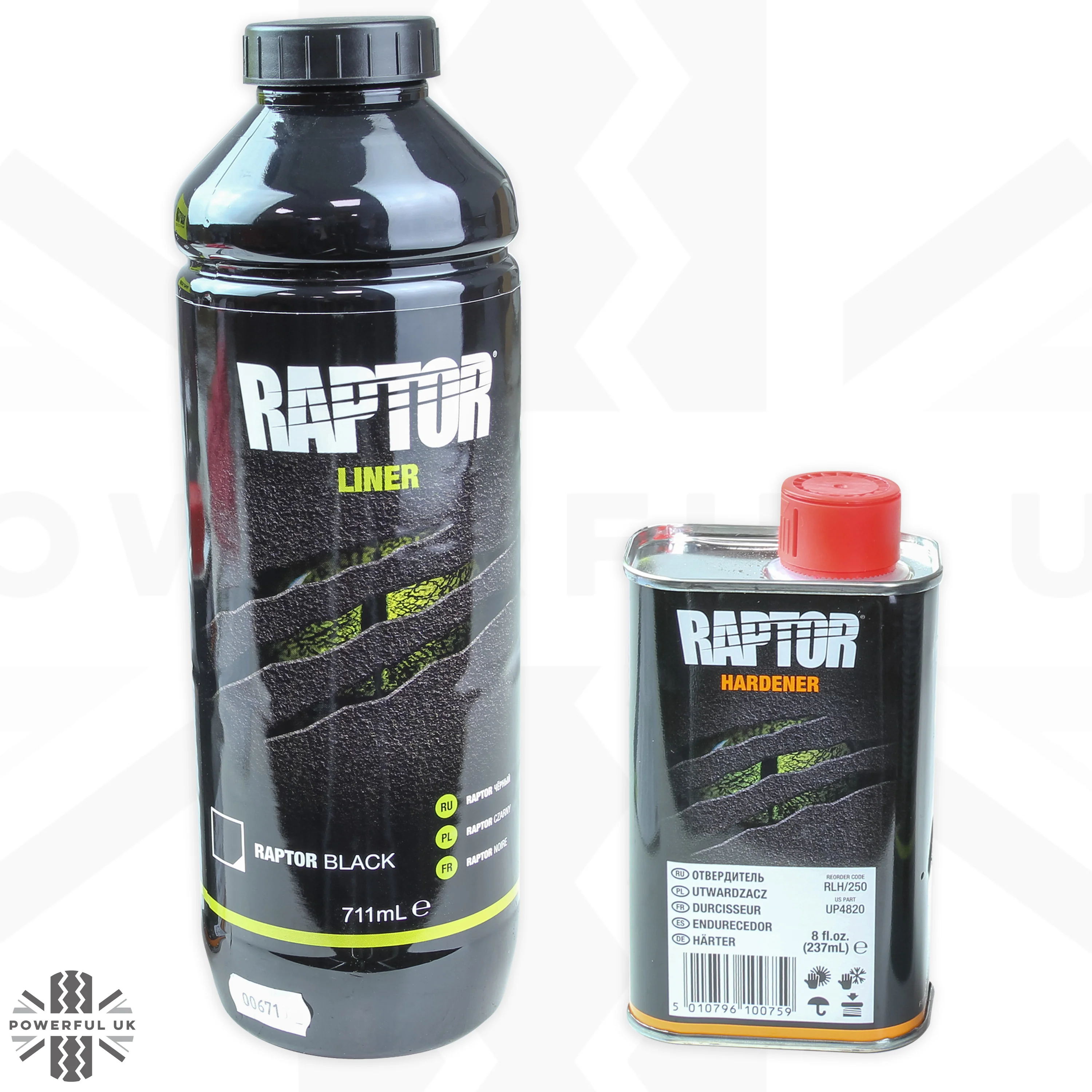 UPOL Raptor Paint 1 Litre (710ml liner + 240ml hardener) - Black - Image 5