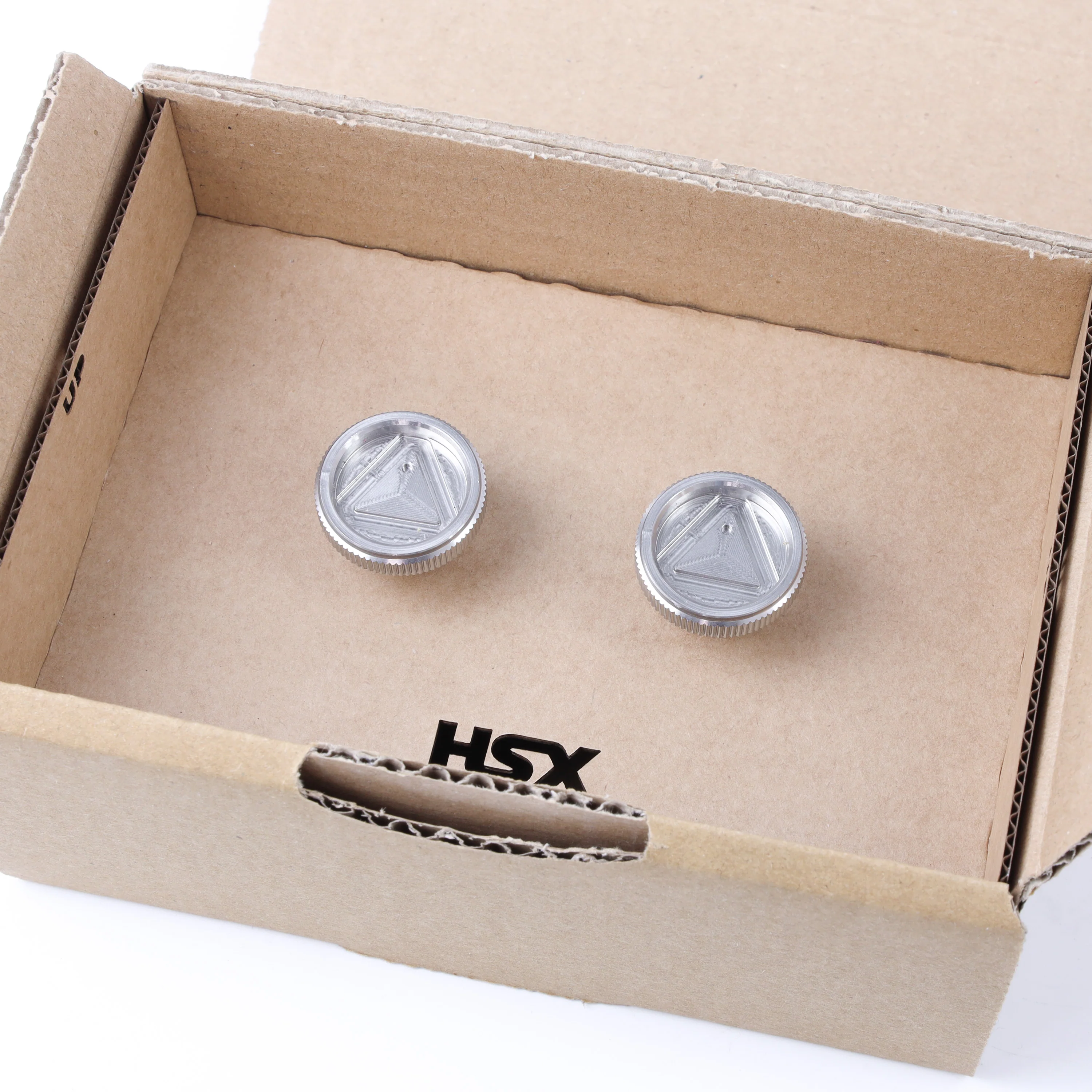 Warning Triangle Hatch Knobs for Land Rover Defender L663 - Silver - Image 4