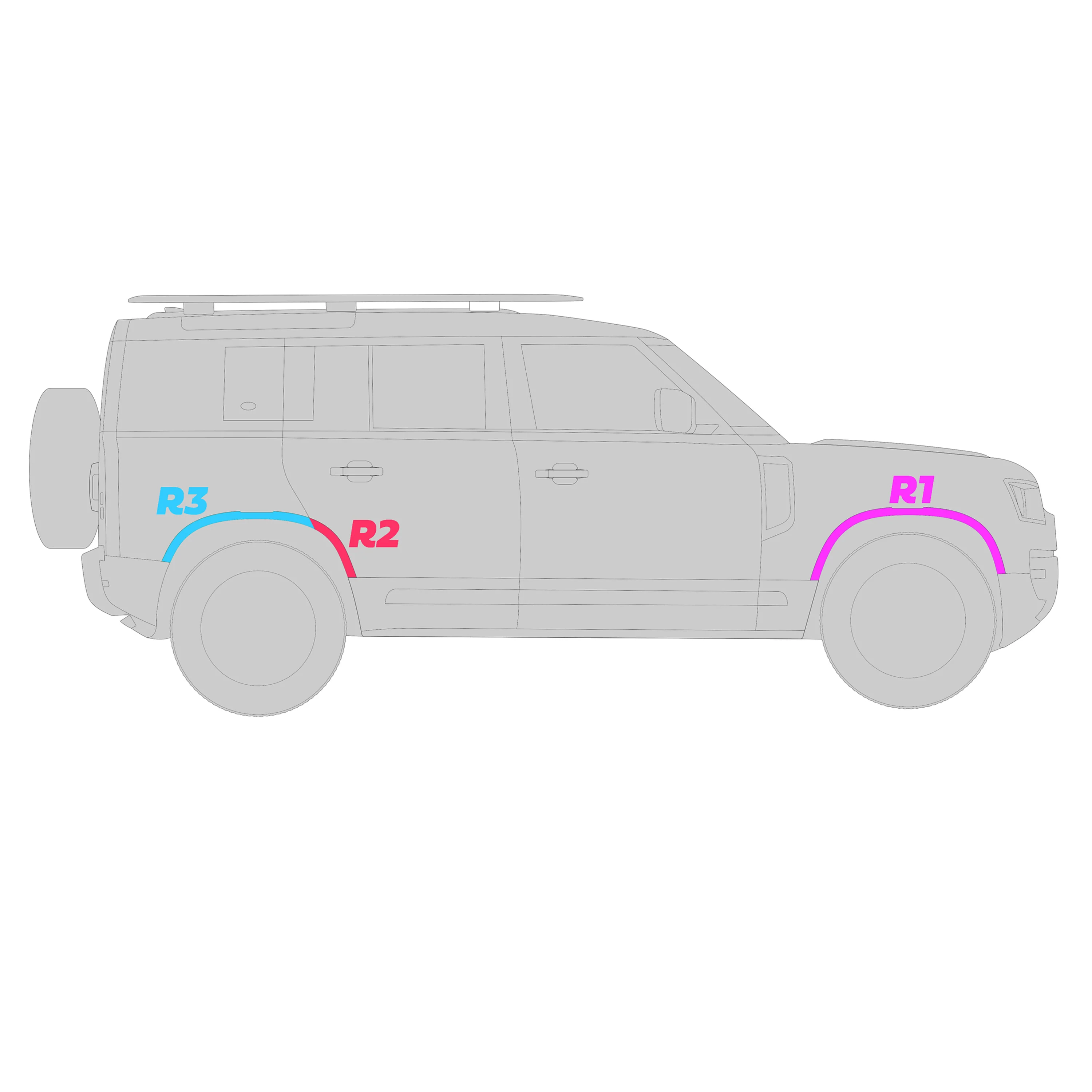 Wheel Arch Section - Standard Width - Rear Right (R2) for Land Rover Defender L663(110 & 130) - Textured Black - Image 7