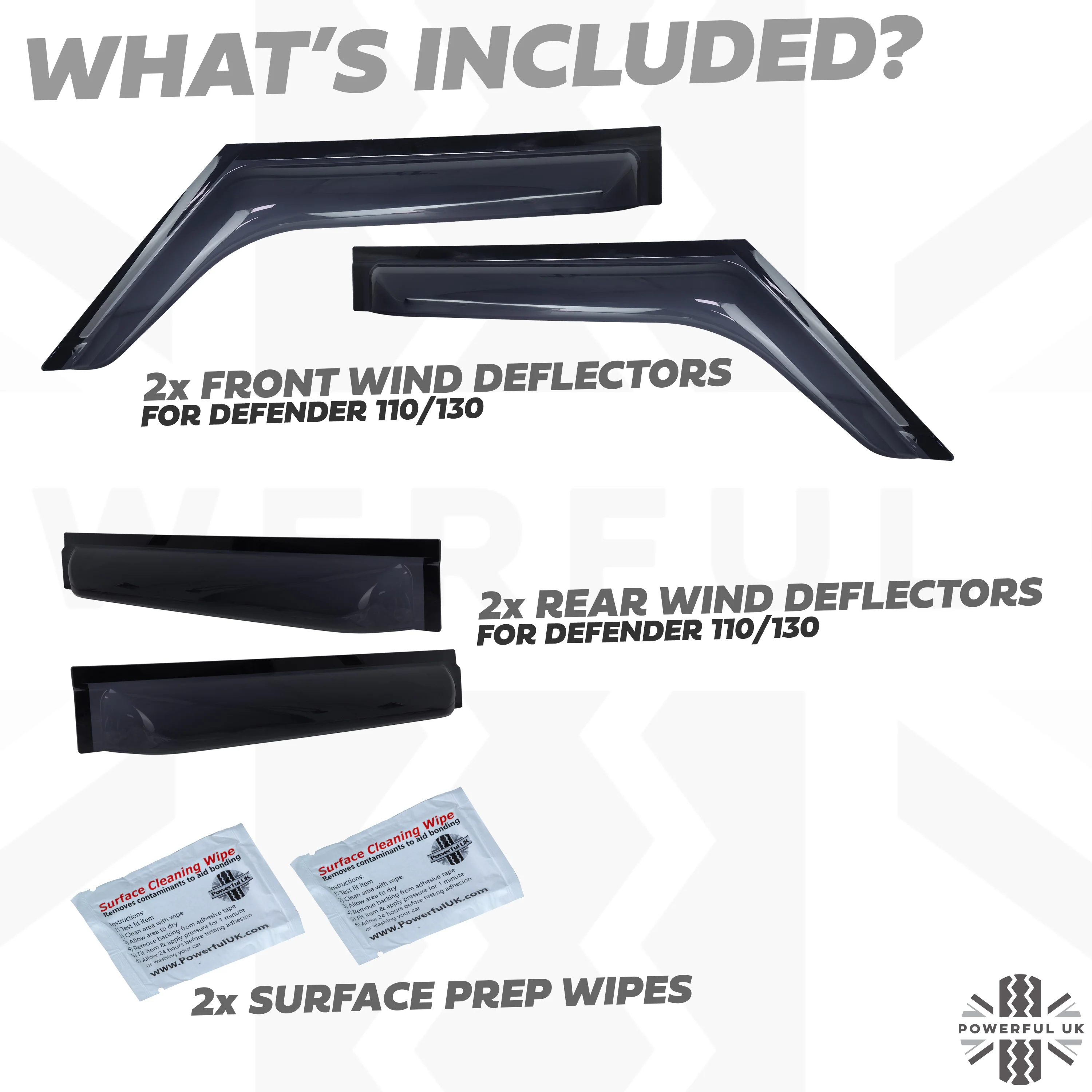 Wind Deflector Set for Land Rover Defender L663 - 4 door (110/130) - Image 3