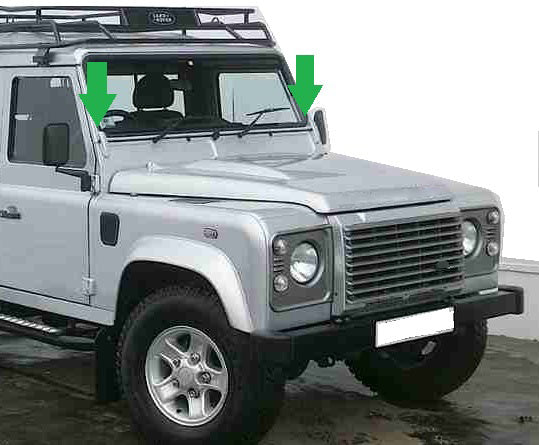 Windscreen Bracket Protector Covers - Zermatt Silver - for Land Rover Defender - Image 3