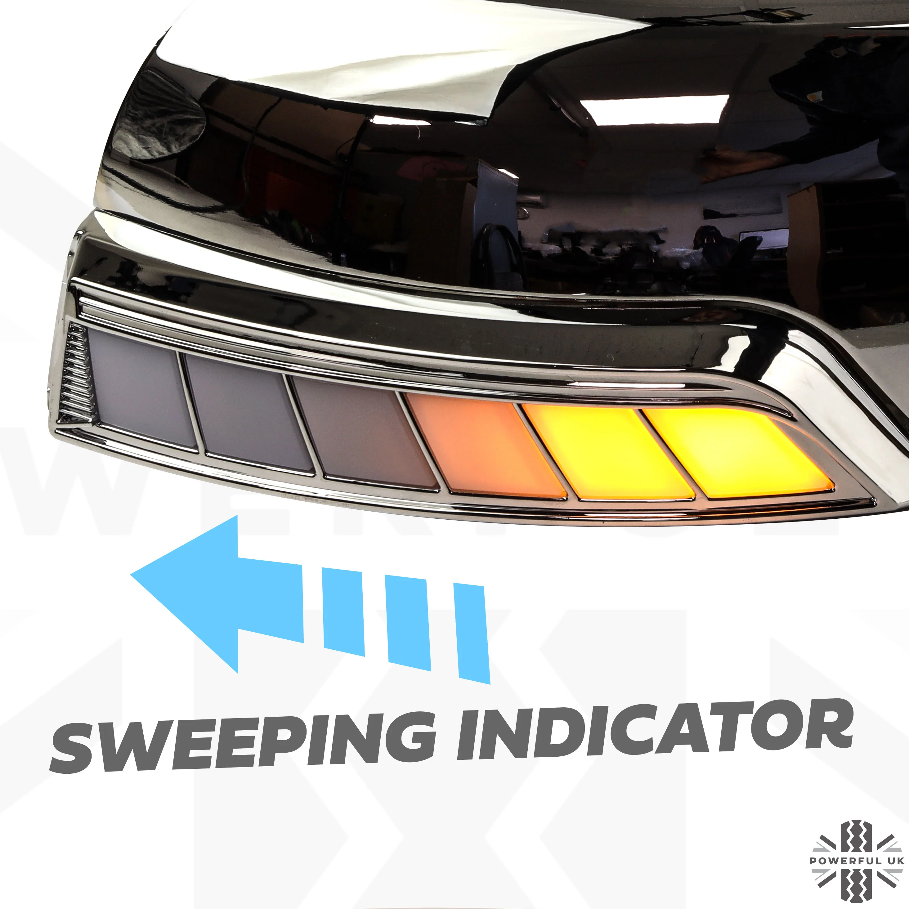 Wing Mirror LED Dynamic Indicator Kit for Ford Ranger T7 (2016-19) - Chrome - Image 6