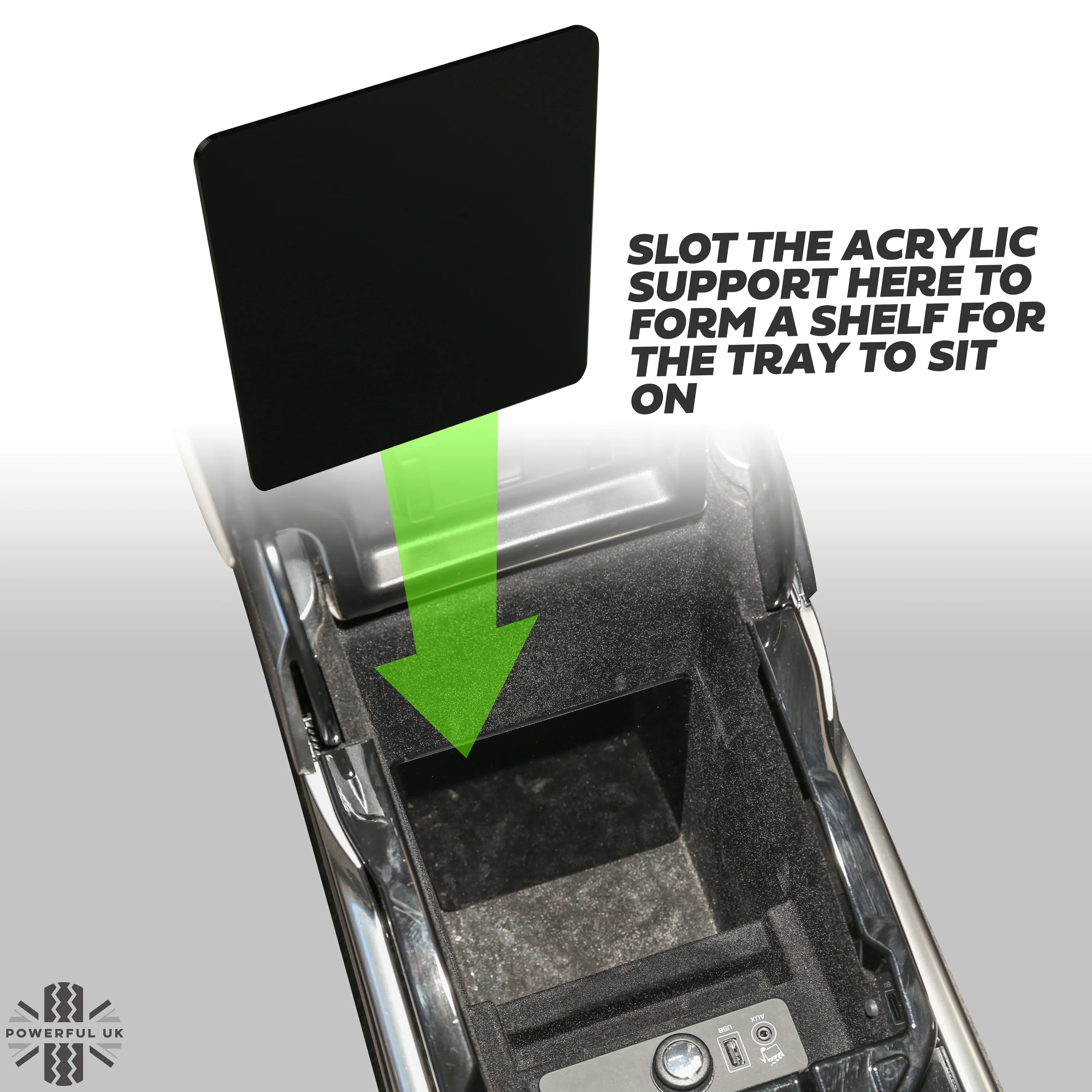 Wireless phone charging tray for Range Rover Sport L494  2014-17 (for vehicles with NO fridge) - Image 3