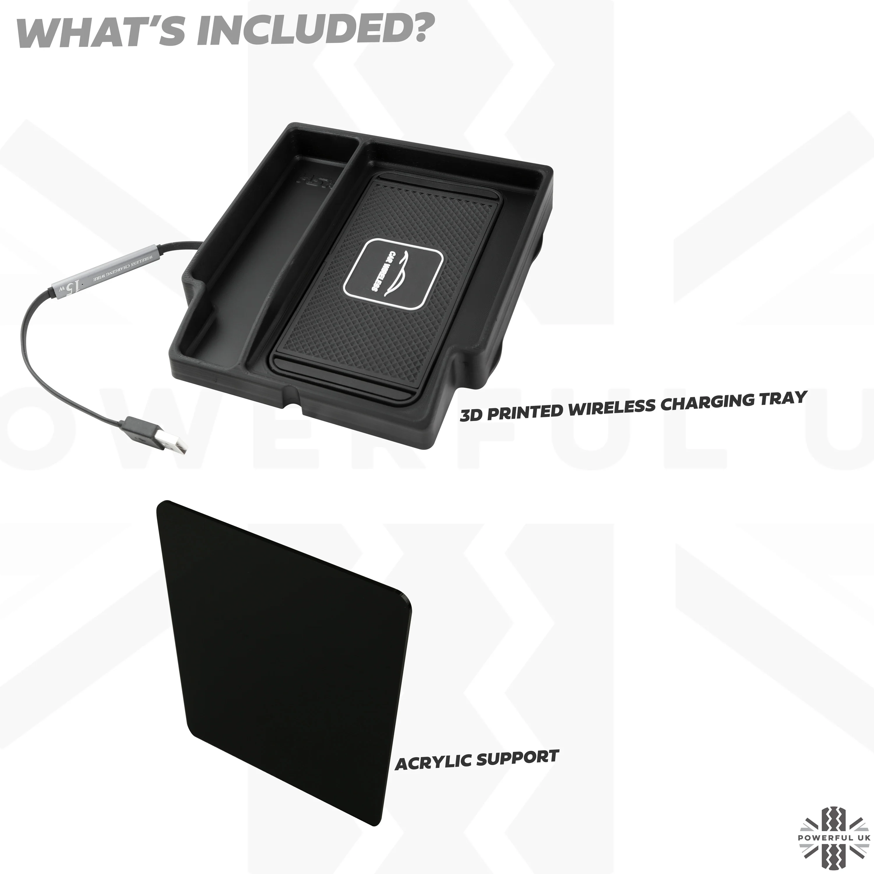 Wireless phone charging tray for Range Rover L405 2014-17 (for vehicles with NO fridge) - Image 2